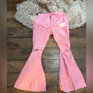 PINK FLARE JEANS